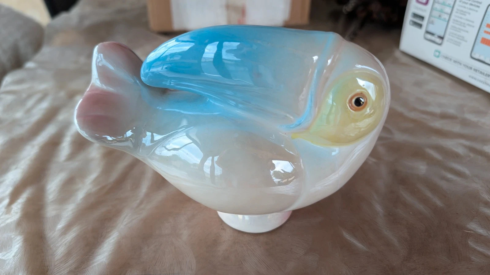 vintage 80s iridescent ceramic toucan figurine taiwan – photo 9
